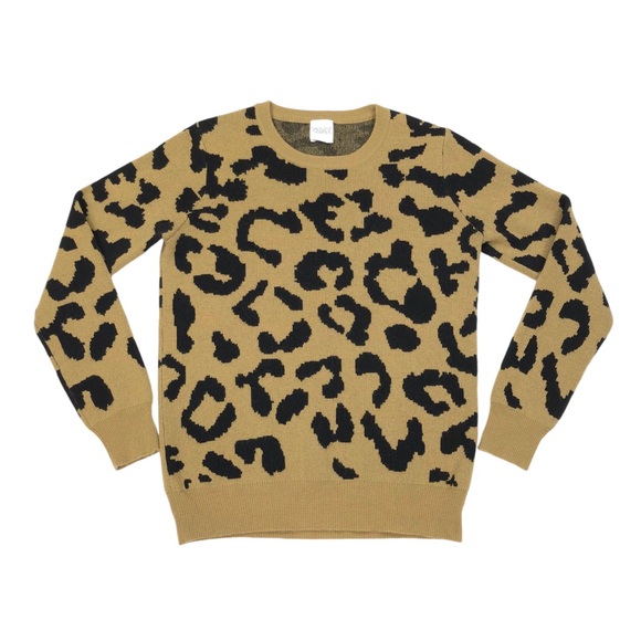 Madeleine Thompson Leopard Print Sweater Women's Size Medium Wool Cashmere - Picture 1 of 8